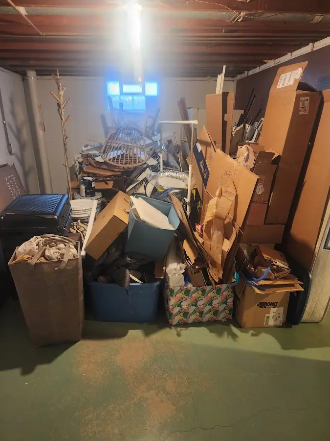 Roll-off dumpster container at job site for 4 Yard Dumpster Rental in Meadowbrook